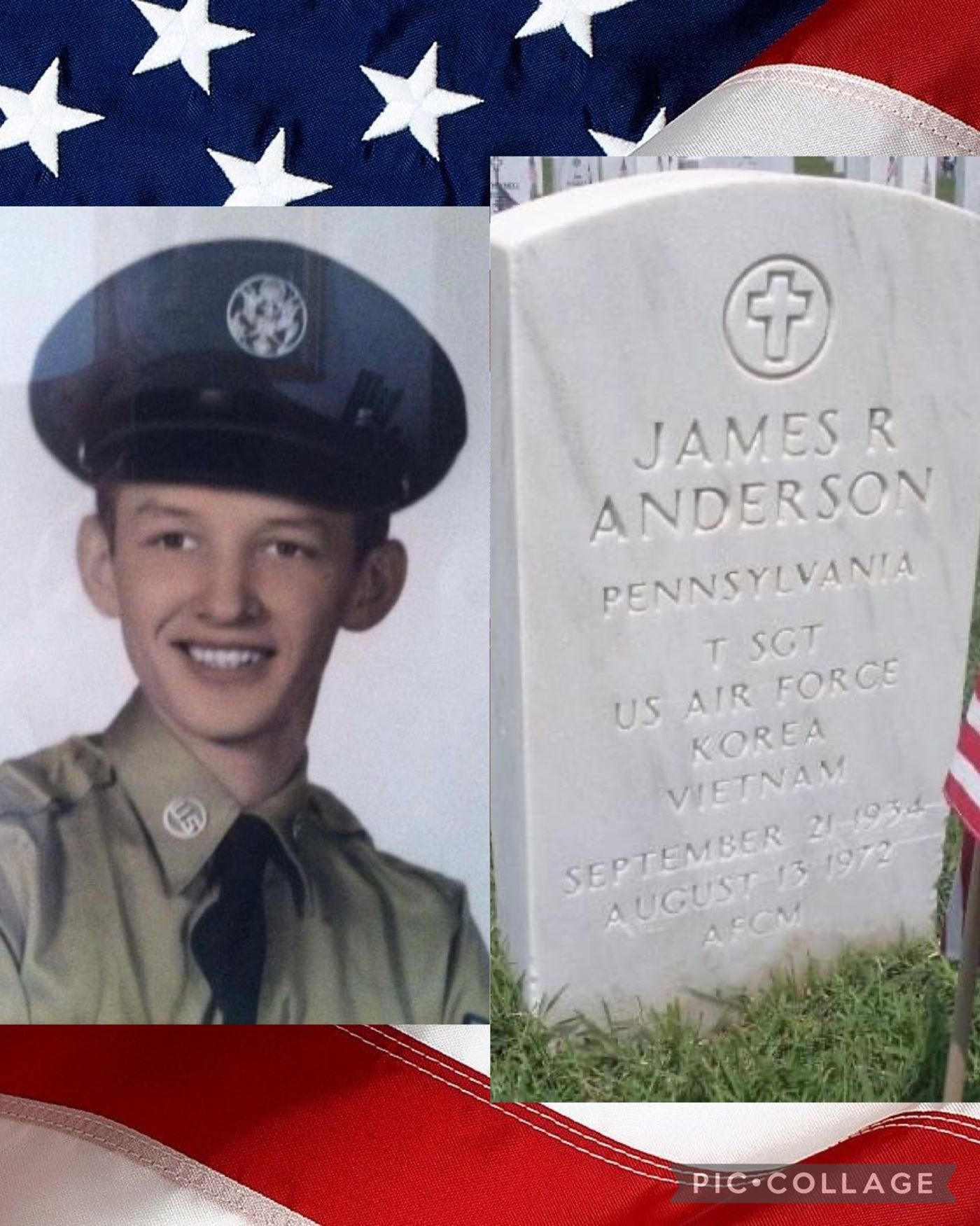 <i class="material-icons" data-template="memories-icon">account_balance</i><br/>James R. Anderson, Air Force, TSGT<br/>Born 9/21/1934<br/>Passed on 8/13/1972<br/>Posted by: Greg Anderson<br/><div class='remember-wall-long-description'>
  Love and miss you everyday Dad. 
 Greg</div><a class='btn btn-primary btn-sm mt-2 remember-wall-toggle-long-description' onclick='initRememberWallToggleLongDescriptionBtn(this)'>Learn more</a>