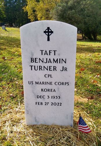 <i class="material-icons" data-template="memories-icon">account_balance</i><br/>Taft Benjamin Turner, Jr., Marine Corps<br/><div class='remember-wall-long-description'>
In memory of a veteran who passed during 2022 and who now rests near my Dad in the Field of Honor at Oakwood Cemetery in Raleigh, NC</div><a class='btn btn-primary btn-sm mt-2 remember-wall-toggle-long-description' onclick='initRememberWallToggleLongDescriptionBtn(this)'>Learn more</a>