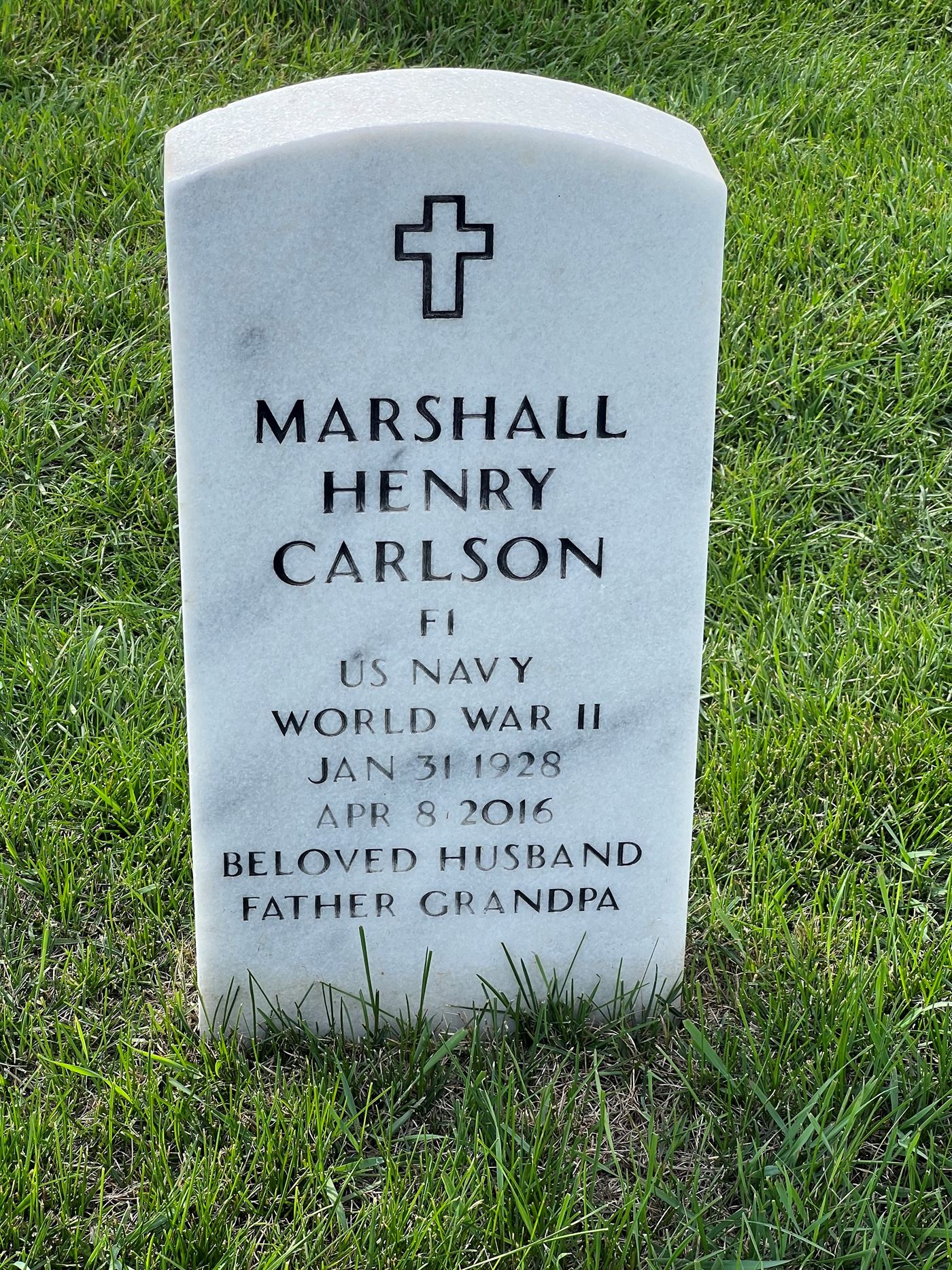 <i class="material-icons" data-template="memories-icon">account_balance</i><br/>Marshall Carlson, Navy, F1<br/>Born 1/31/1928<br/>Passed on 4/8/2016<br/>Posted by: Janelle C.<br/><div class='remember-wall-long-description'>Thank you for your service and we miss and love you.</div><a class='btn btn-primary btn-sm mt-2 remember-wall-toggle-long-description' onclick='initRememberWallToggleLongDescriptionBtn(this)'>Learn more</a>