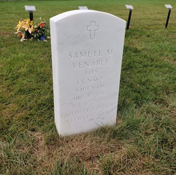 <i class="material-icons" data-template="memories-icon">stars</i><br/>Samuel Venable, Navy<br/><div class='remember-wall-long-description'>Samuel Mark Venable
Thank you for your service. From your loving family. Gone, but not forgotten.</div><a class='btn btn-primary btn-sm mt-2 remember-wall-toggle-long-description' onclick='initRememberWallToggleLongDescriptionBtn(this)'>Learn more</a>