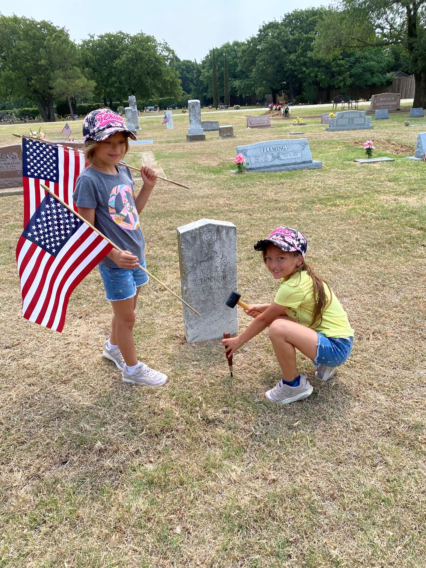 DAR member's grandchildren learning to honor our local veterans