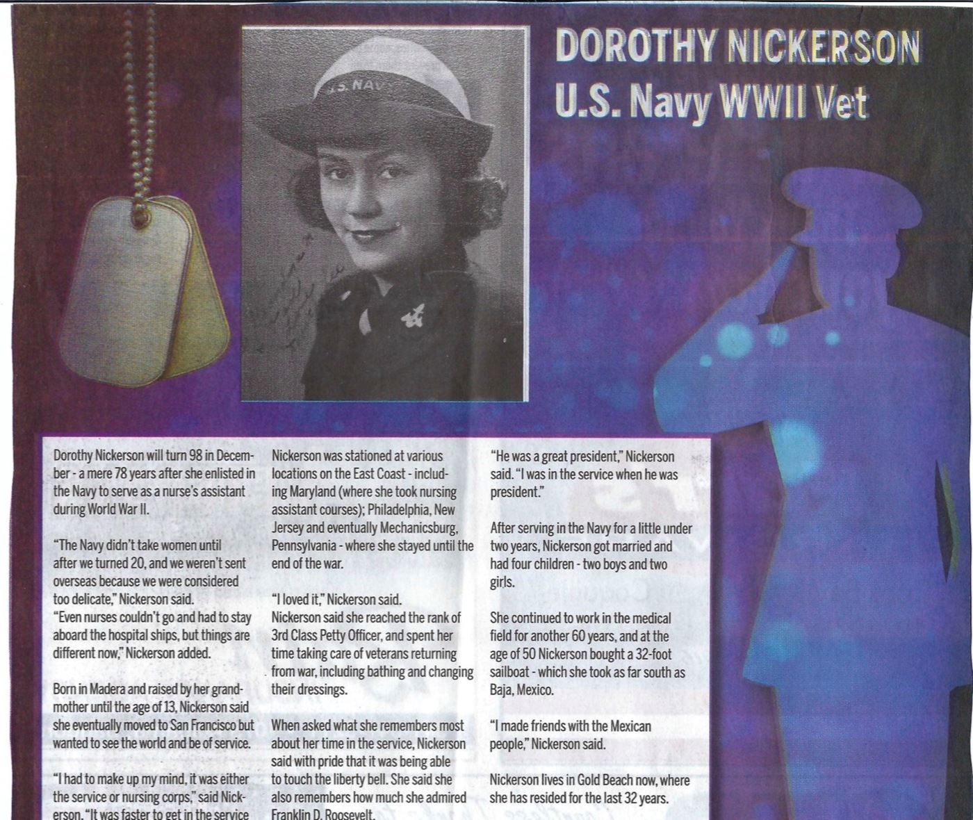 Dorothy Nickerson - U.S. Navy WWII Veteran