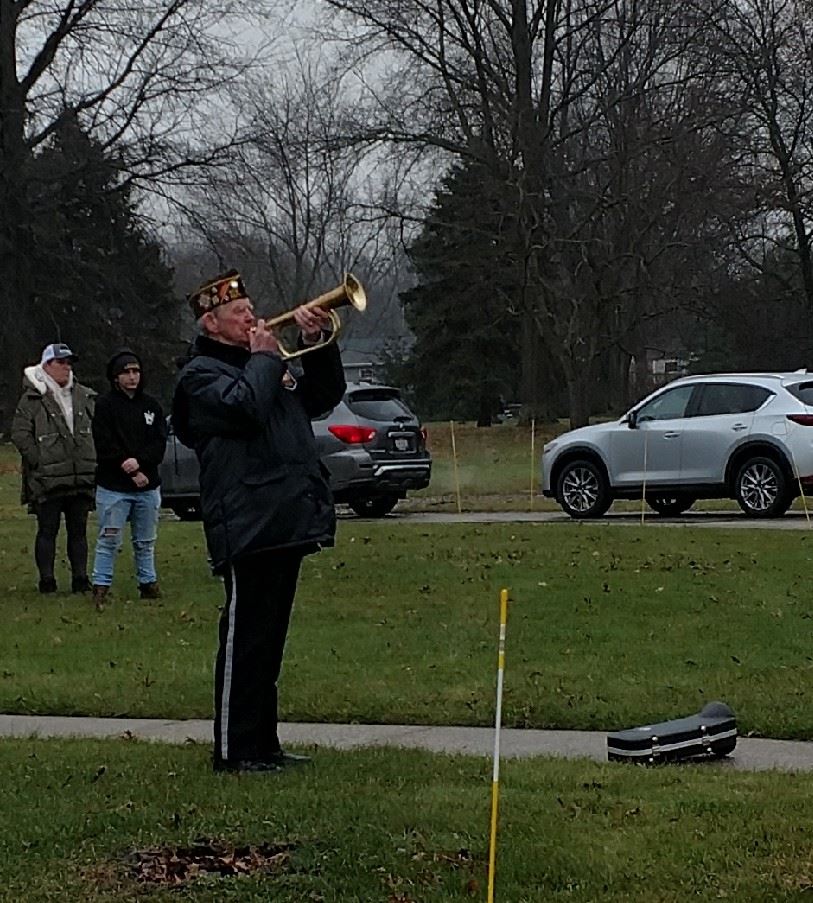 Taps played at the end of the memorial service.