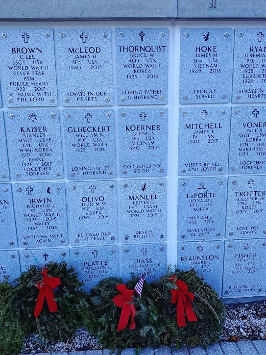 Wreath with flag was laid for him.