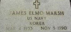 <i class="material-icons" data-template="memories-icon">account_balance</i><br/>James Elmo "Pete" Marsh, Navy<br/><div class='remember-wall-long-description'>James Elmo "Pete" Marsh - United States Navy - Korea - May 4th, 1933 - November 5th, 1990.</div><a class='btn btn-primary btn-sm mt-2 remember-wall-toggle-long-description' onclick='initRememberWallToggleLongDescriptionBtn(this)'>Learn more</a>