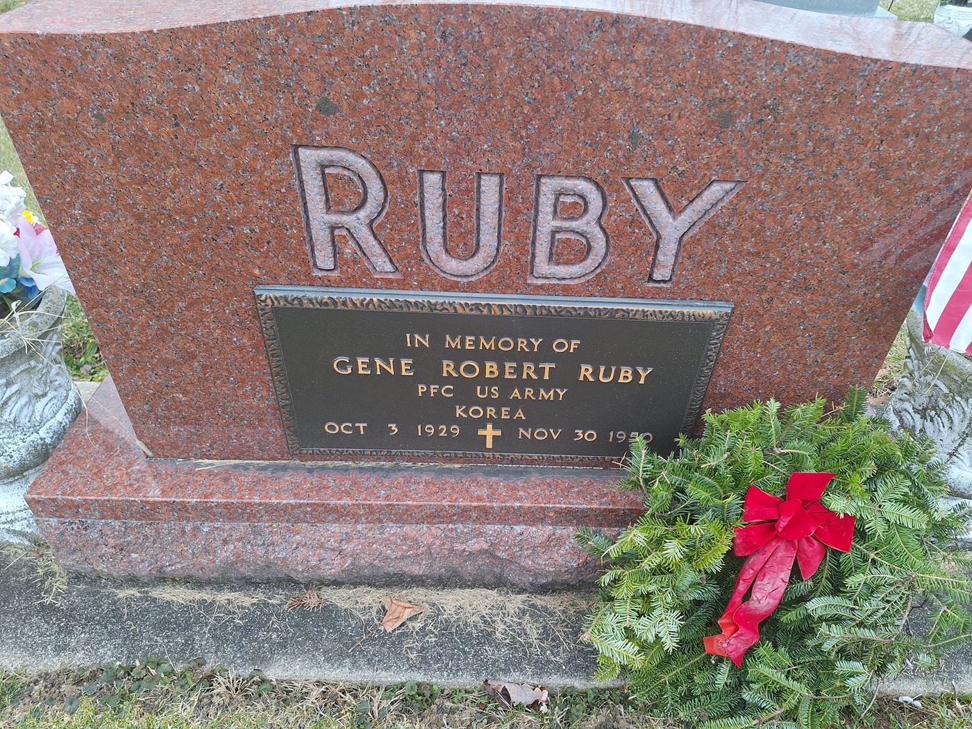 Marine Corp PFC Gene R. Ruby is not buried at this location he is MIA Korean War.&nbsp; He was KIA in the first days of the war near the Chosin Reservoir. <br>