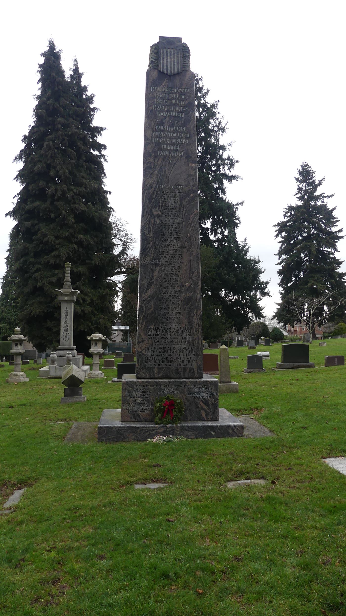 Nisei Veterans Memorial at Lake View Cemetery, Seattle, WA