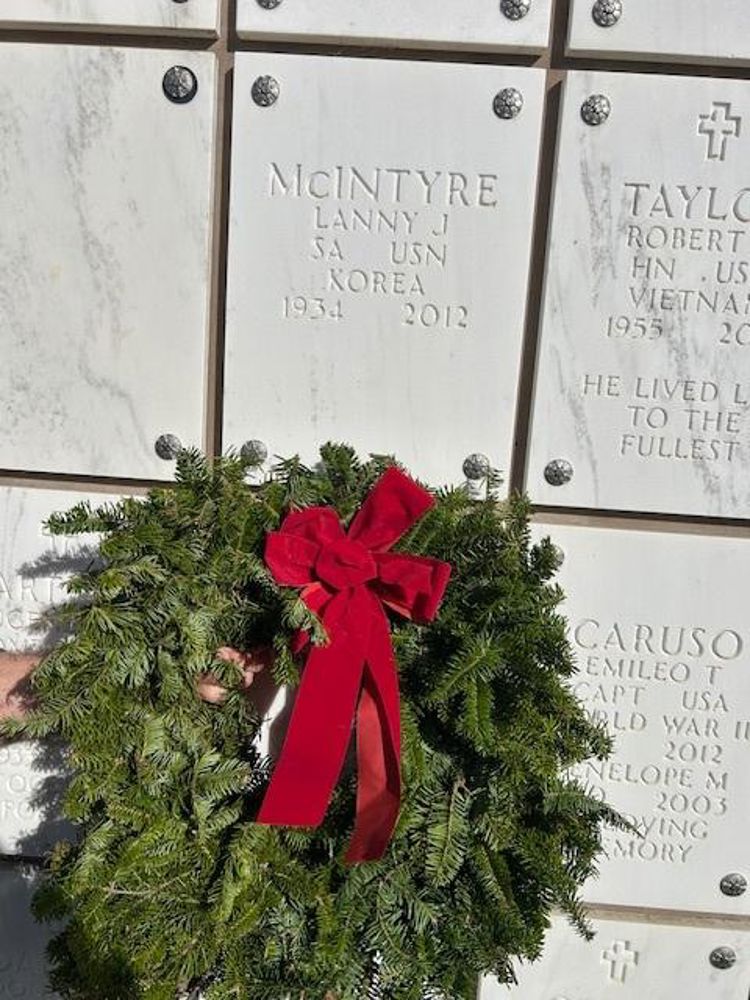 <i class="material-icons" data-template="memories-icon">chat_bubble</i><br/>Lanny James McIntyre, Navy, SA<br/>Born 4/26/1934<br/>Passed on 12/8/2012<br/><div class='remember-wall-long-description'>Dad, We love and miss you so much!! Jamie, Mike and Kathy</div><a class='btn btn-primary btn-sm mt-2 remember-wall-toggle-long-description' onclick='initRememberWallToggleLongDescriptionBtn(this)'>Learn more</a>