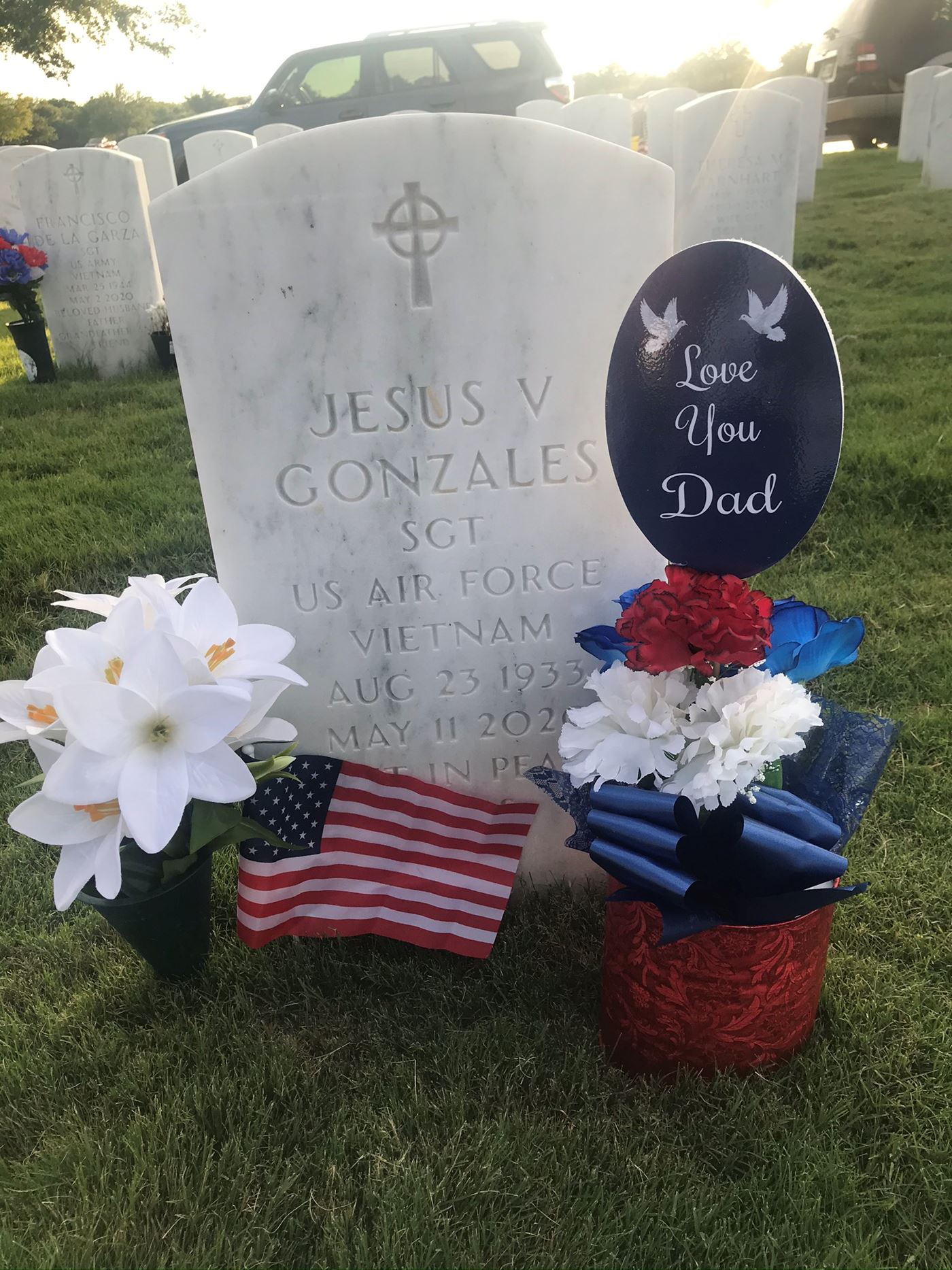 <i class="material-icons" data-template="memories-icon">cloud</i><br/>Jesus Gonzales, Air Force<br/><div class='remember-wall-long-description'>In Loving memory of our beloved Pops. We miss you every day.and pray that Christmas angels bring you sweet eternal rest.</div><a class='btn btn-primary btn-sm mt-2 remember-wall-toggle-long-description' onclick='initRememberWallToggleLongDescriptionBtn(this)'>Learn more</a>