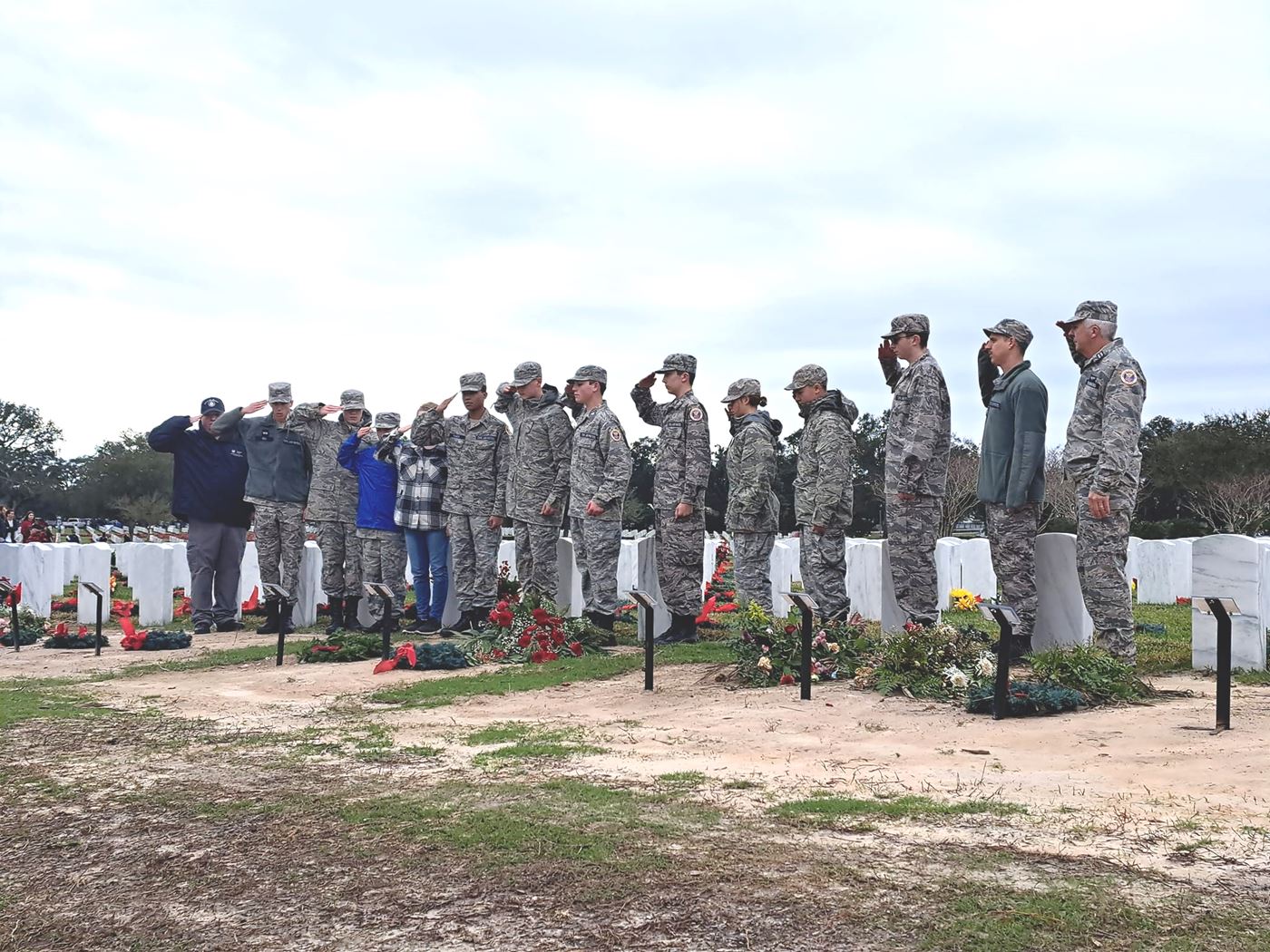 Despite the rain, our cadets stood strong to honor our veterans. Their commitment to remembering those who served is unwavering.