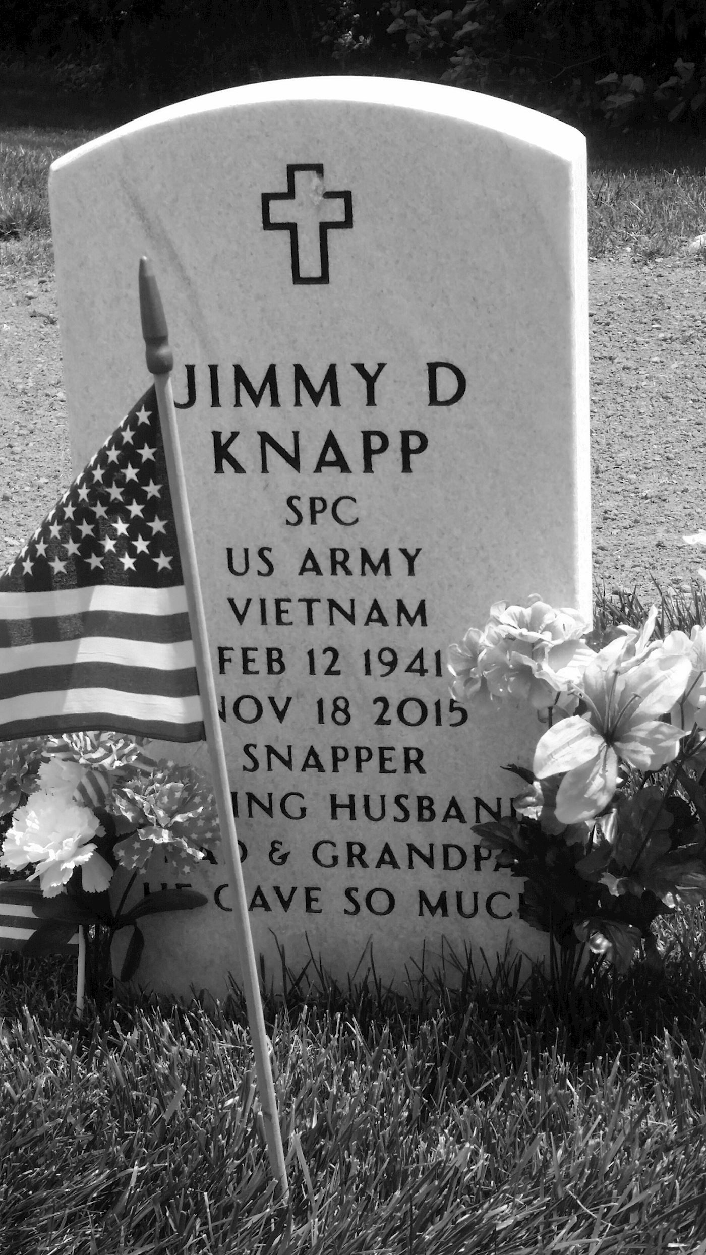 <i class="material-icons" data-template="memories-icon">account_balance</i><br/>Jimmy Knapp, Army<br/>Posted by: Shawna K.<br/><div class='remember-wall-long-description'>
  Love you dad</div><a class='btn btn-primary btn-sm mt-2 remember-wall-toggle-long-description' onclick='initRememberWallToggleLongDescriptionBtn(this)'>Learn more</a>