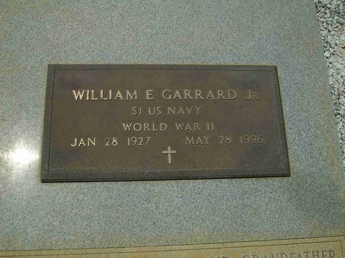 <i class="material-icons" data-template="memories-icon">account_balance</i><br/>William Erwin Garrard Jr.<br/><div class='remember-wall-long-description'>William Erwin Garrard Jr. - Seaman 1st Class - United States Navy - World War II - January 28, 1927 - May 28, 1996</div><a class='btn btn-primary btn-sm mt-2 remember-wall-toggle-long-description' onclick='initRememberWallToggleLongDescriptionBtn(this)'>Learn more</a>