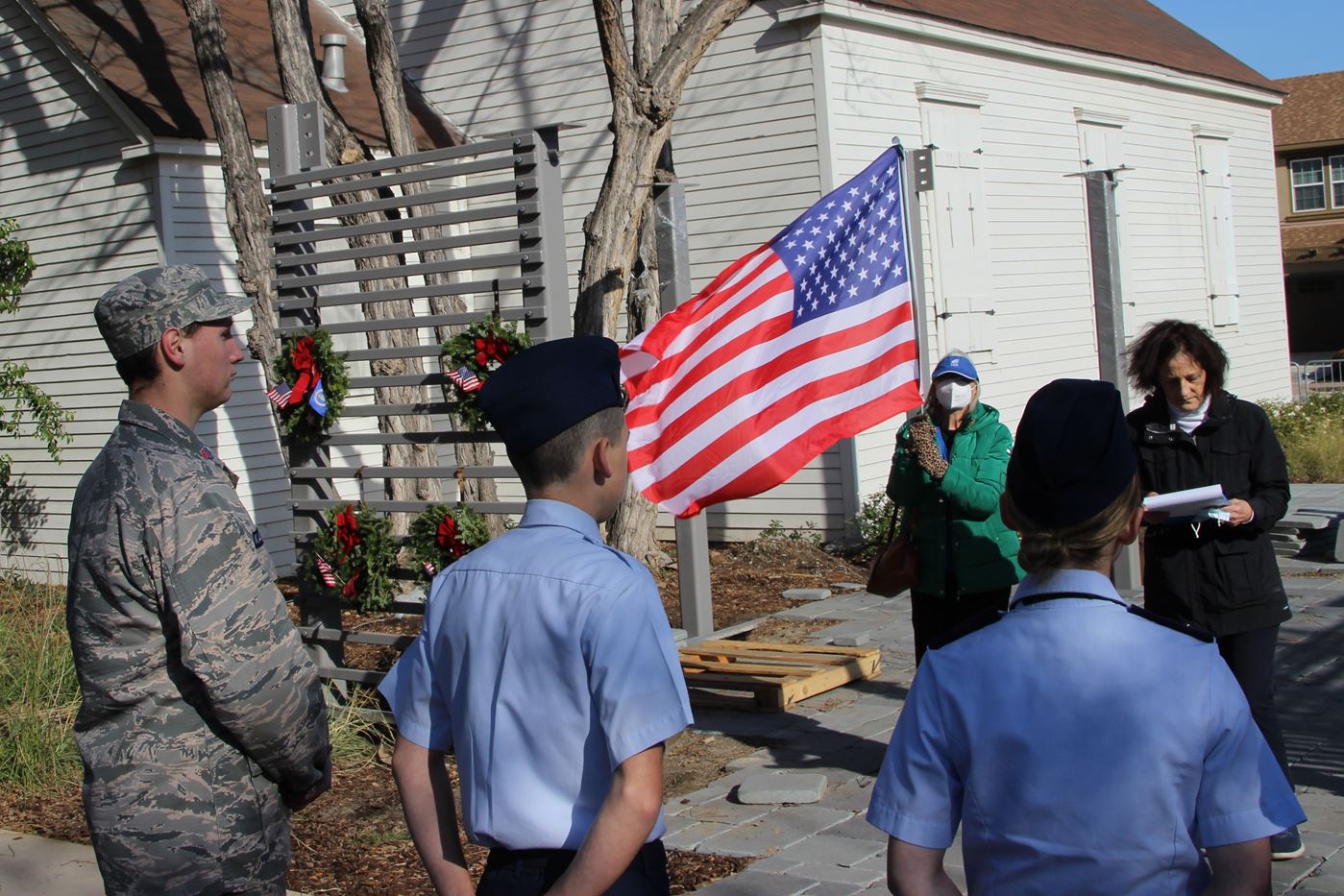 The Civil Air Patrol posted the ceremonial wreaths