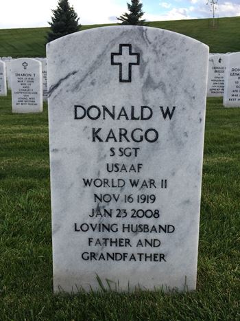 <i class="material-icons" data-template="memories-icon">account_balance</i><br/>Donald W Kargo, Air Force<br/><div class='remember-wall-long-description'>Grandpa and Grandma Kargo - Thinking of you always. May you both be flying with the angels. With love, the Santistevan family</div><a class='btn btn-primary btn-sm mt-2 remember-wall-toggle-long-description' onclick='initRememberWallToggleLongDescriptionBtn(this)'>Learn more</a>