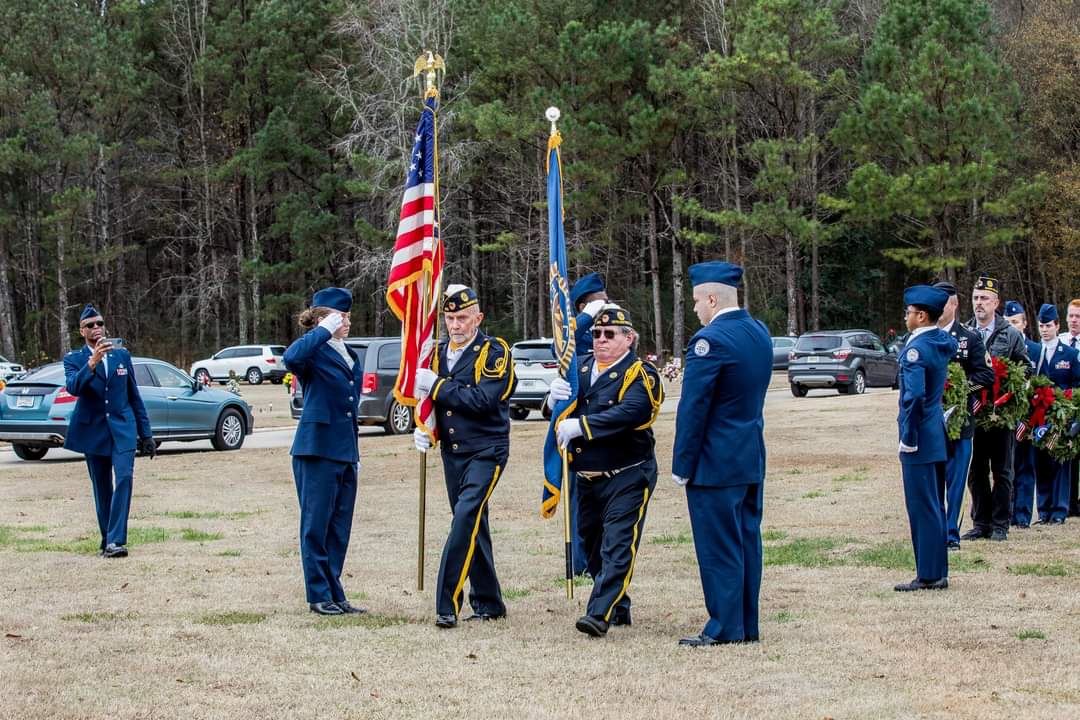 Loganville American Legion Honor Guard begins ceremony.