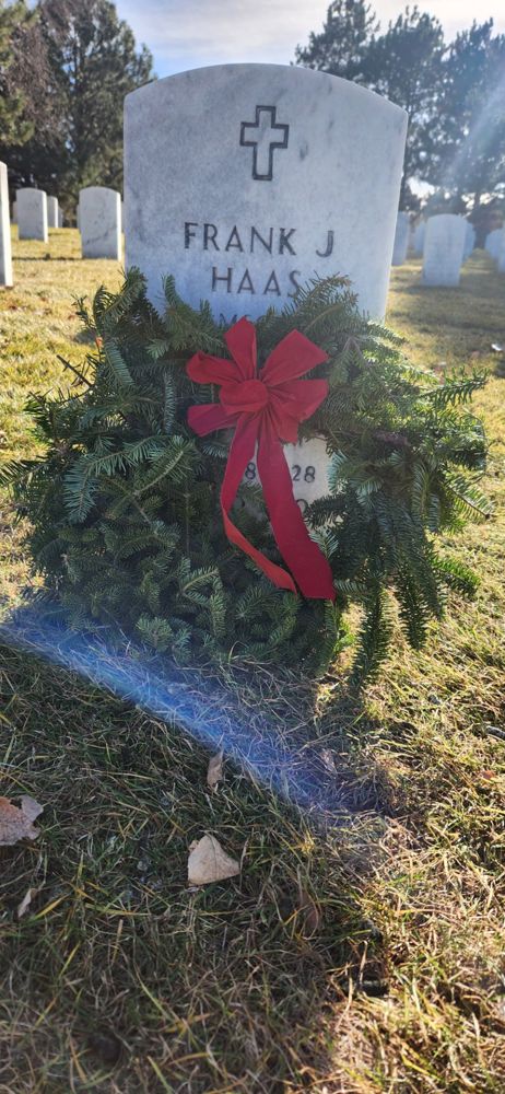 <i class="material-icons" data-template="memories-icon">chat_bubble</i><br/>Frank J. Haas, MSgt<br/>Born 8/18/1928<br/>Passed on 12/10/2003<br/>Posted by: Michele Strang<br/><div class='remember-wall-long-description'></div><a class='btn btn-primary btn-sm mt-2 remember-wall-toggle-long-description' onclick='initRememberWallToggleLongDescriptionBtn(this)'>Learn more</a>