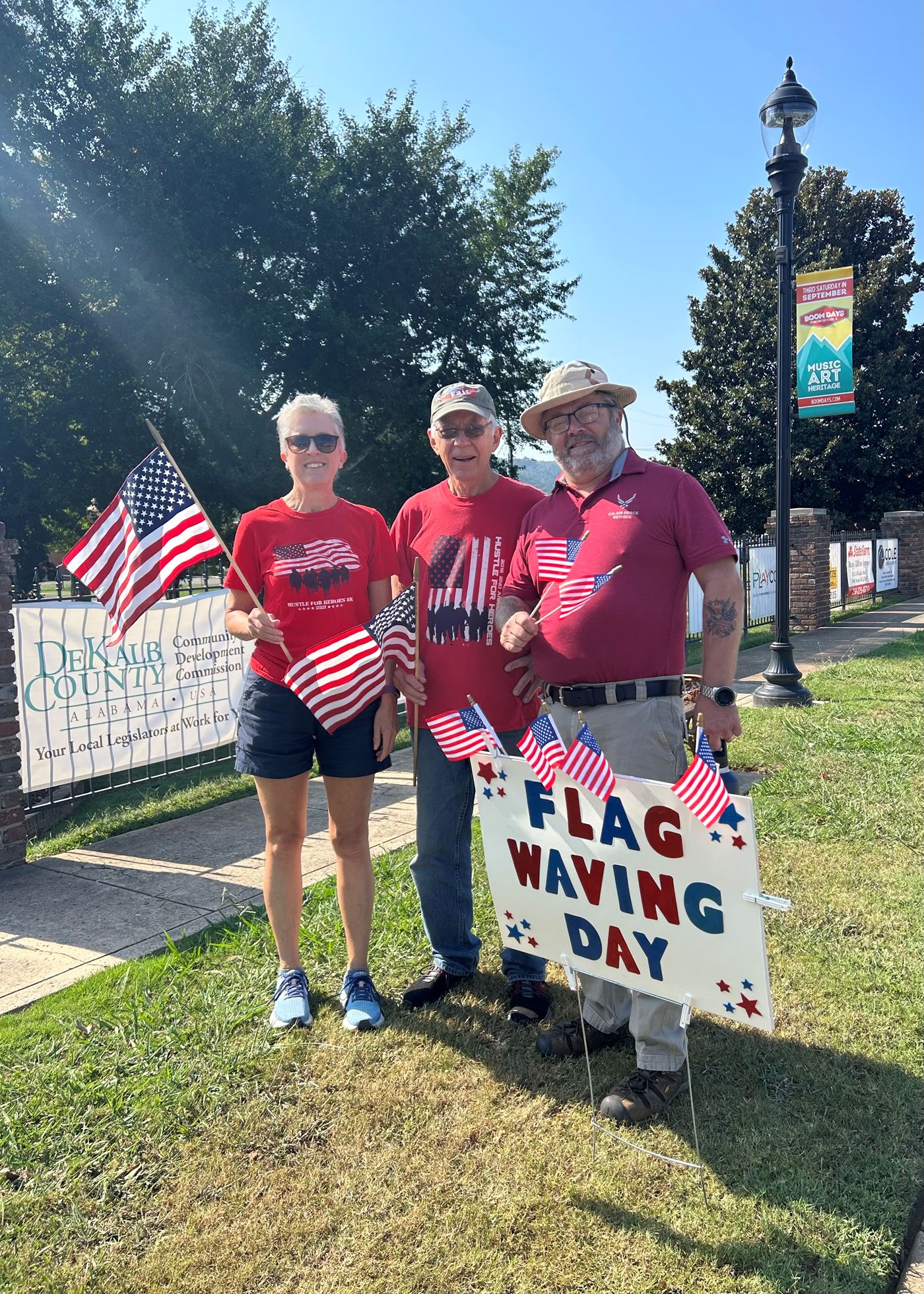 VFW members participating in Flag Waving Day