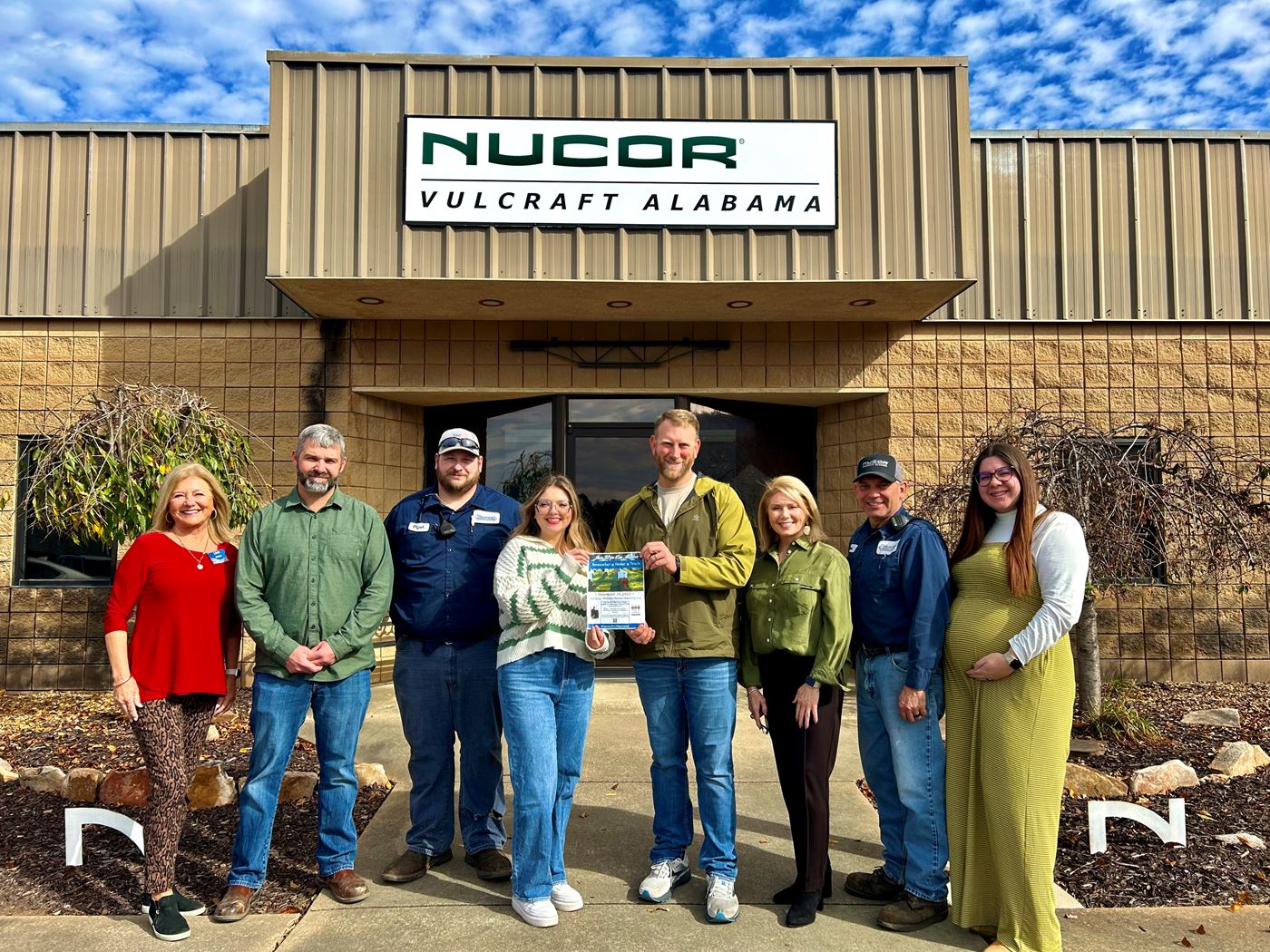 Nucor-Vulcraft Alabama presents a Corporate Wreath Sponsorship to HWA members