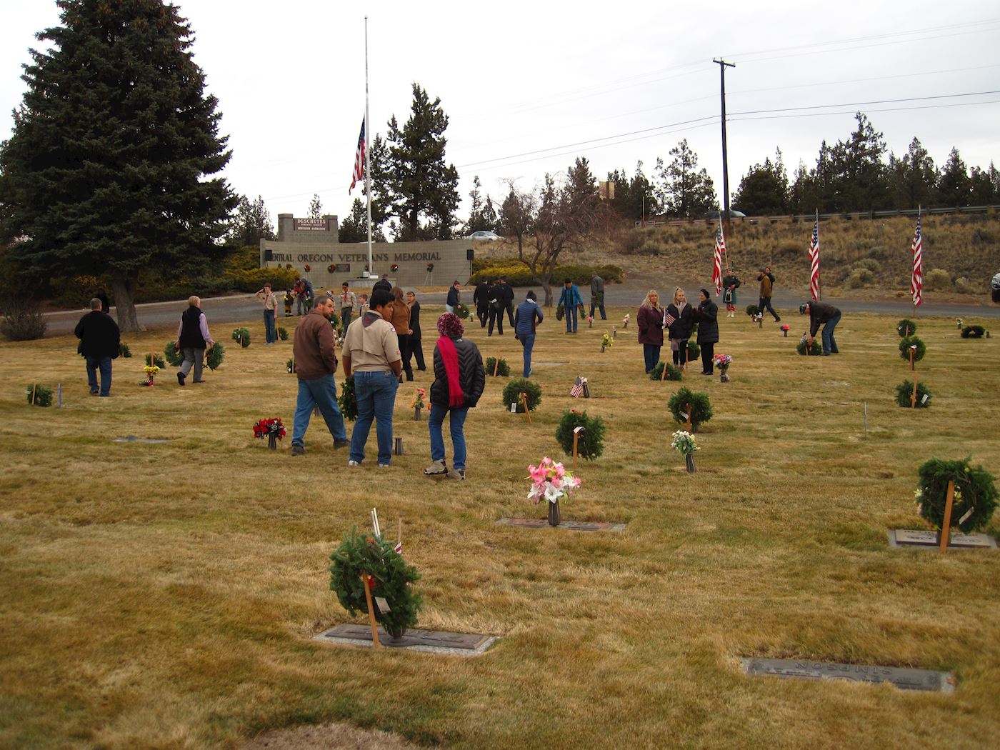 Remembering, honoring, and teaching as we lay wreaths at our veteran's graves.