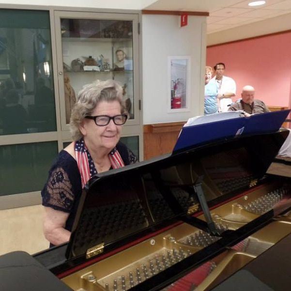 Jersey Blue hosted the annual event at the Menlo Park Veterans' Home where residents enjoyed a concert of patriotic music by an especially talented chapter member before the awards ceremony began.