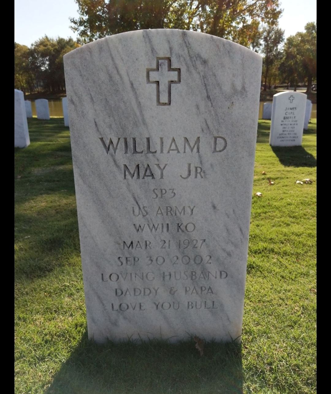 <i class="material-icons" data-template="memories-icon">account_balance</i><br/>William David May, Army, SP3<br/>Served from 27<br/>Born 3/21/1927<br/>Passed on 9/30/2002<br/>Posted by: Brandi Murray<br/><div class='remember-wall-long-description'>In memory of William and Hannalore May. We will dedicate and lay a Christmas Wreath at their resting place. 
Love, Brandi, Brian & Terry (Little Kiddies)????</div><a class='btn btn-primary btn-sm mt-2 remember-wall-toggle-long-description' onclick='initRememberWallToggleLongDescriptionBtn(this)'>Learn more</a>