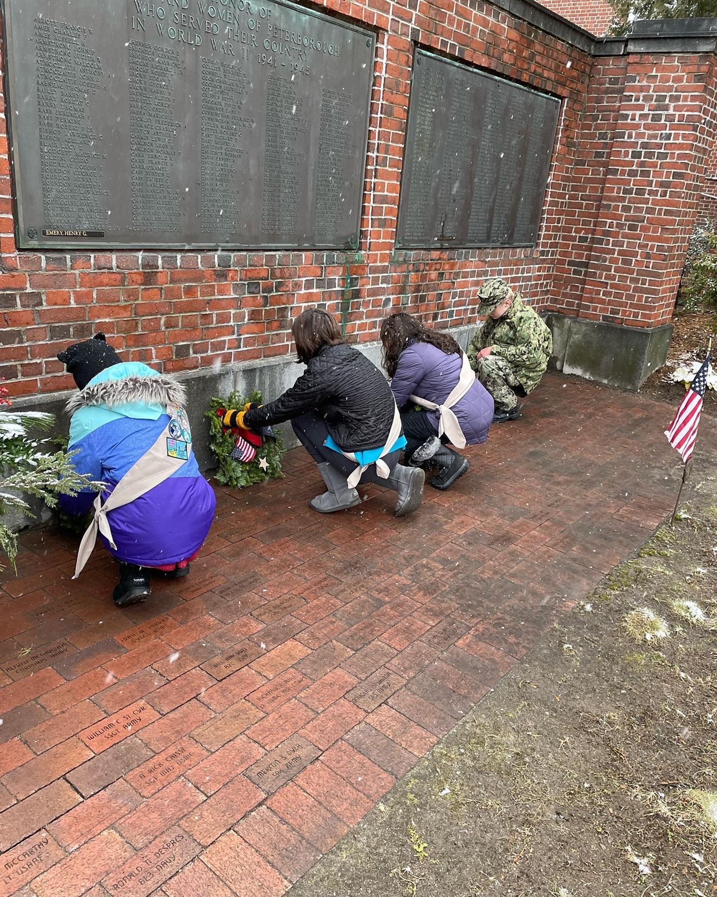 Laying the ceremonial wreaths