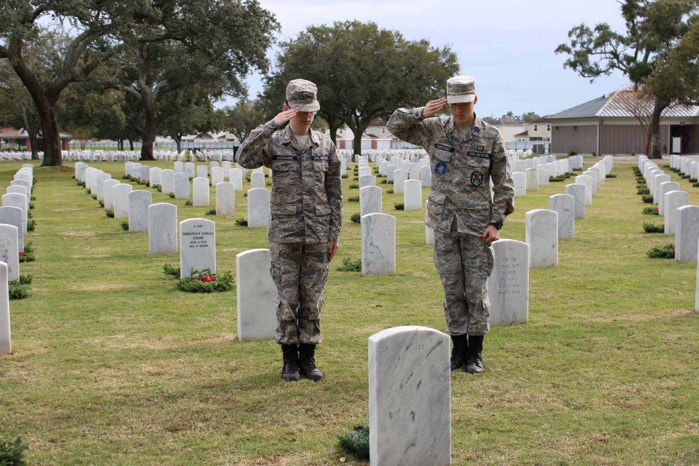 Two cadets, one mission: to honor and remember. Cadets Bouchard and Swarthout pay their respects to veterans who served our nation.