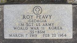 <i class="material-icons" data-template="memories-icon">chat_bubble</i><br/>Roy Peavy<br/><div class='remember-wall-long-description'>Roy Peavy - Master Sergeant - United States Army - World War II, Korea - Silver Star and Bronze Medal Recipient - 
 March 7, 1919 - February 24, 1964</div><a class='btn btn-primary btn-sm mt-2 remember-wall-toggle-long-description' onclick='initRememberWallToggleLongDescriptionBtn(this)'>Learn more</a>