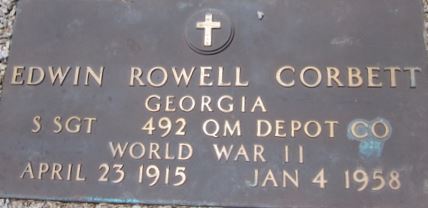 <i class="material-icons" data-template="memories-icon">account_balance</i><br/>Edwin Rowell  Corbett<br/><div class='remember-wall-long-description'>Edwin Rowell Corbett - Staff Sergeant - 492nd Quartermaster Depot Co. - World War II - April 23, 1915 - January 4, 1958</div><a class='btn btn-primary btn-sm mt-2 remember-wall-toggle-long-description' onclick='initRememberWallToggleLongDescriptionBtn(this)'>Learn more</a>