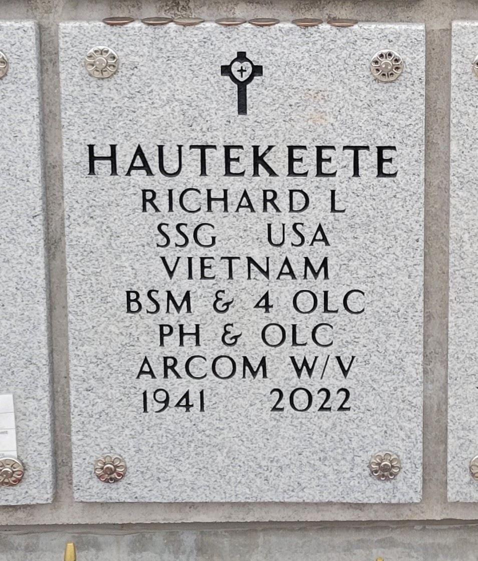 <i class="material-icons" data-template="memories-icon">account_balance</i><br/>Richard Hautekeete, Army<br/>Posted by: Shelley Mockler<br/><div class='remember-wall-long-description'>Loving husband to Sherry, and father to Jeffery, Richard, Shelley, Bradley, and Alan</div><a class='btn btn-primary btn-sm mt-2 remember-wall-toggle-long-description' onclick='initRememberWallToggleLongDescriptionBtn(this)'>Learn more</a>