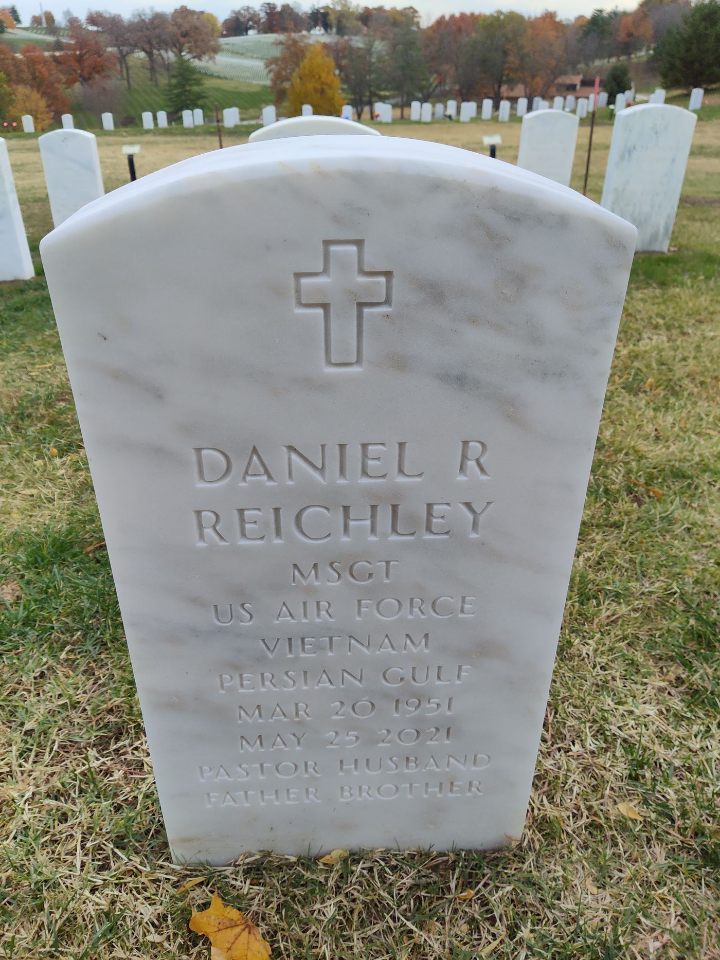 <i class="material-icons" data-template="memories-icon">card_giftcard</i><br/>Daniel  Reichley, Air Force, Master Sargent <br/>Served from 1970 to 1992<br/>Born 3/20/1951<br/>Passed on 5/25/2021<br/>Posted by: Russell  reichley<br/><div class='remember-wall-long-description'>Dad thank you for your service and showing me what it means to be a servant. We all miss you.</div><a class='btn btn-primary btn-sm mt-2 remember-wall-toggle-long-description' onclick='initRememberWallToggleLongDescriptionBtn(this)'>Learn more</a>