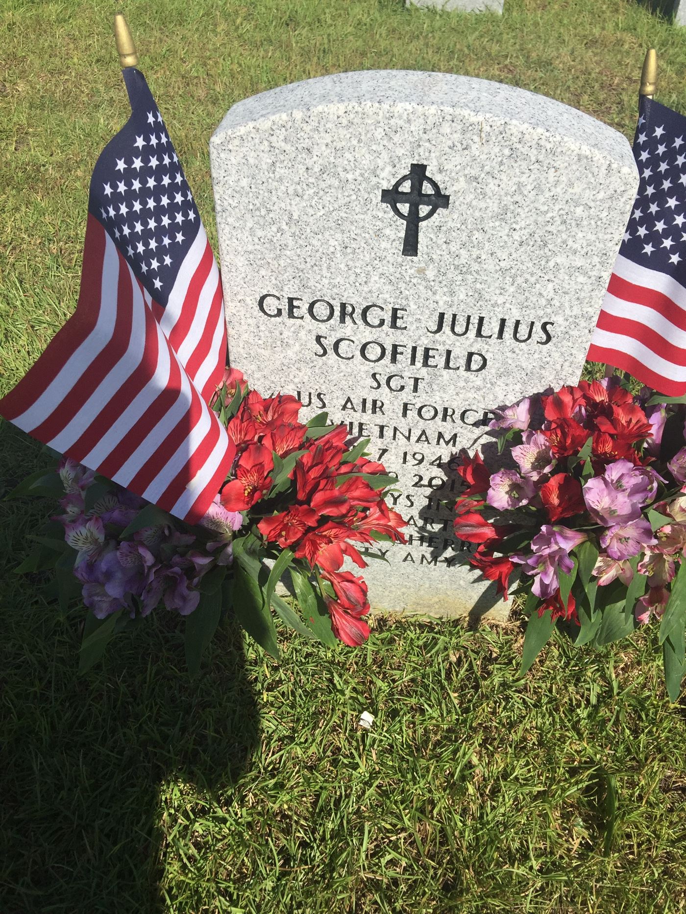 <i class="material-icons" data-template="memories-icon">message</i><br/>George  Scofield, Air Force<br/><div class='remember-wall-long-description'>
  You may be gone but out love will never died. I will love you forever, Your wife Brenda</div><a class='btn btn-primary btn-sm mt-2 remember-wall-toggle-long-description' onclick='initRememberWallToggleLongDescriptionBtn(this)'>Learn more</a>