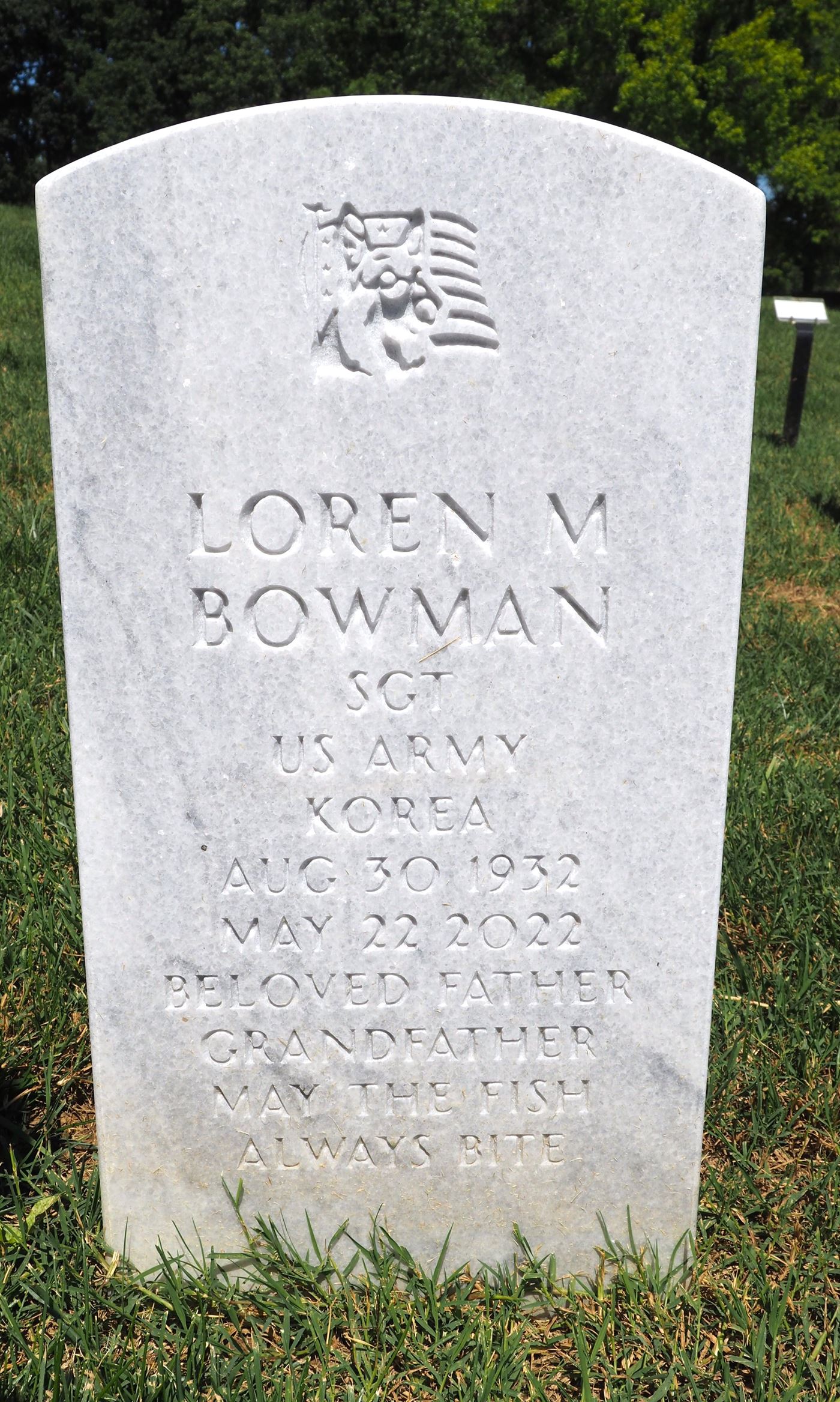 <i class="material-icons" data-template="memories-icon">account_balance</i><br/>Loren Bowman, Army, Sergeant<br/>Born 8/30/1932<br/>Passed on 5/22/2022<br/>Posted by: Lalita Creighton<br/><div class='remember-wall-long-description'>Dad, thank you for your service.</div><a class='btn btn-primary btn-sm mt-2 remember-wall-toggle-long-description' onclick='initRememberWallToggleLongDescriptionBtn(this)'>Learn more</a>