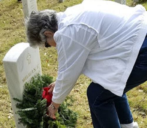 Laying wreath