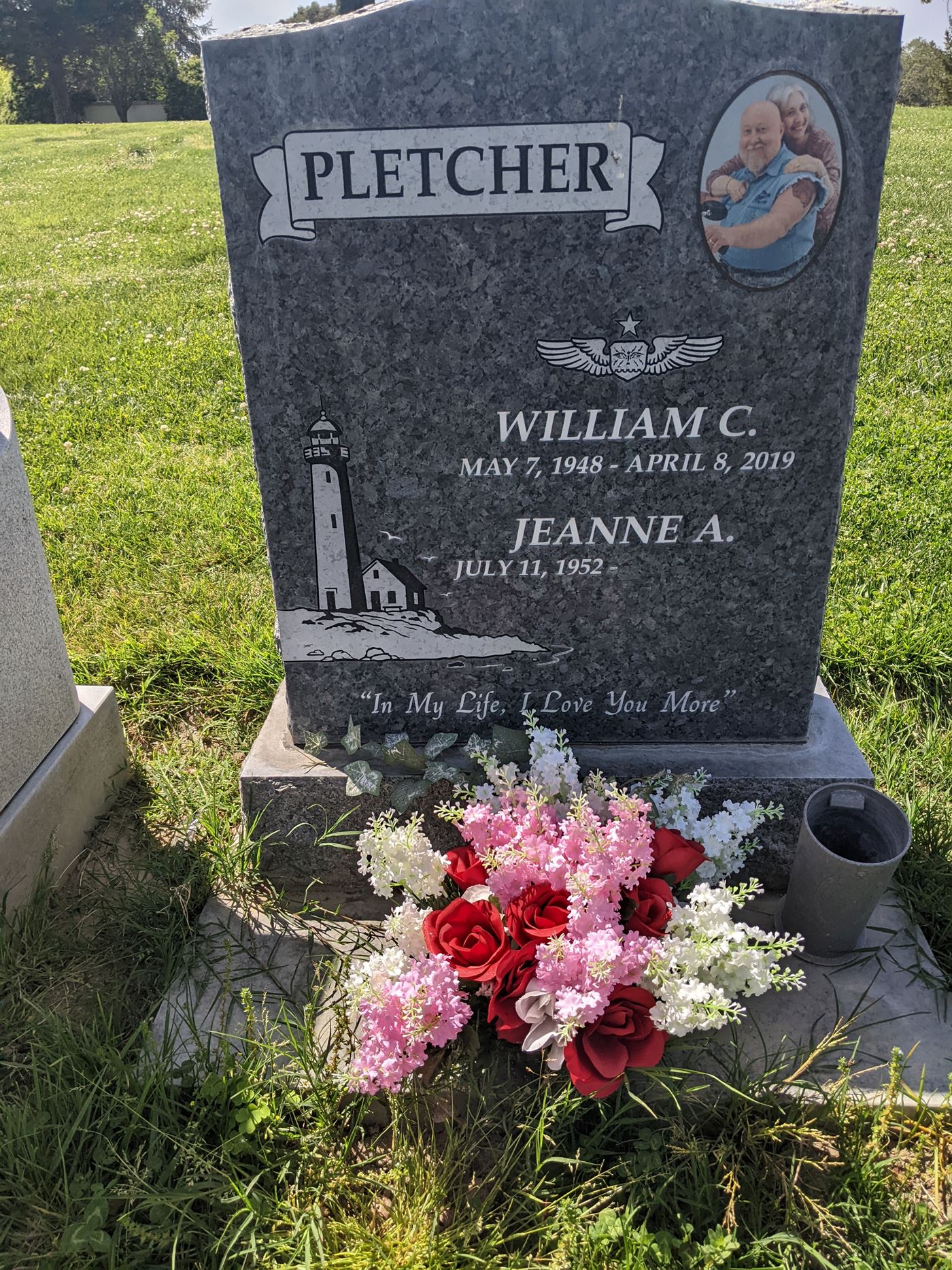 <i class="material-icons" data-template="memories-icon">account_balance</i><br/>William  Pletcher, Air Force<br/><div class='remember-wall-long-description'>
  Missing you, my best friend!</div><a class='btn btn-primary btn-sm mt-2 remember-wall-toggle-long-description' onclick='initRememberWallToggleLongDescriptionBtn(this)'>Learn more</a>