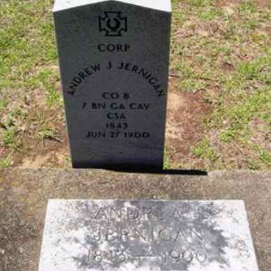 <i class="material-icons" data-template="memories-icon">chat_bubble</i><br/>Andrew J. Jernigan<br/><div class='remember-wall-long-description'>Andrew J. Jernigan - Corporal - Co. B, 7th Battalion, GA Calvary - Confederate States of America - 1843 - June 27, 1900 - Sandersville Old City Cemetery, Sandersville, GA</div><a class='btn btn-primary btn-sm mt-2 remember-wall-toggle-long-description' onclick='initRememberWallToggleLongDescriptionBtn(this)'>Learn more</a>