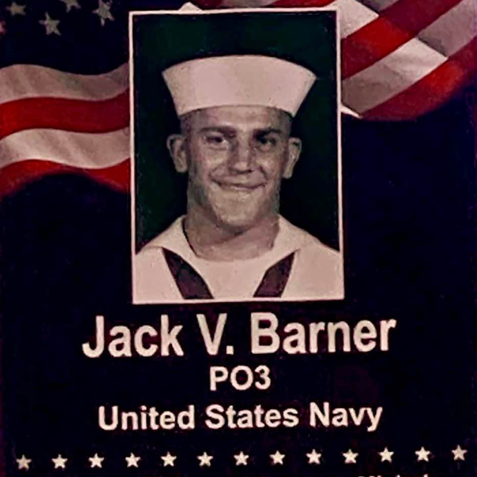<i class="material-icons" data-template="memories-icon">chat_bubble</i><br/>Jack V Barner, Navy, PO3<br/>Born 8/20/1941<br/>Passed on 8/2/2009<br/>Posted by: His Loving Family~<br/><div class='remember-wall-long-description'>JVB ~Thank you for your service! We love and miss you more and more each day! ??????????????</div><a class='btn btn-primary btn-sm mt-2 remember-wall-toggle-long-description' onclick='initRememberWallToggleLongDescriptionBtn(this)'>Learn more</a>