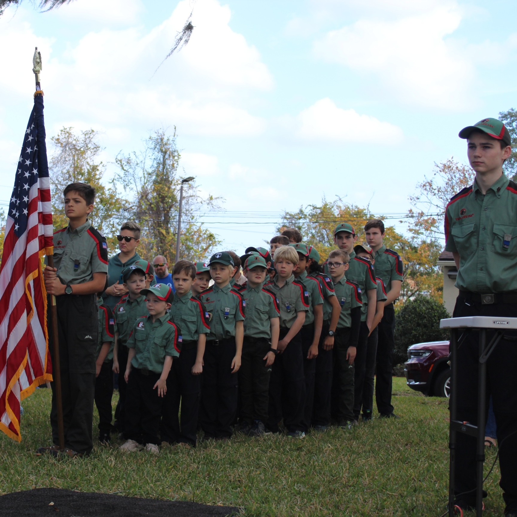 <i class="material-icons" data-template="memories-icon">chat_bubble</i><br/>Posted by: Trail Life Troop FL-0033<br/><div class='remember-wall-long-description'>Thank you to all of the men and women who have served our great nation! Walk Worthy, Trail Life USA Troop FL-0033</div><a class='btn btn-primary btn-sm mt-2 remember-wall-toggle-long-description' onclick='initRememberWallToggleLongDescriptionBtn(this)'>Learn more</a>