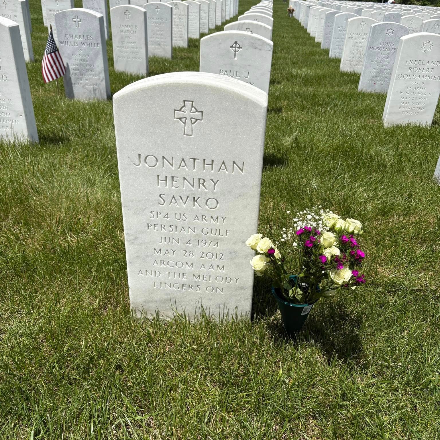 <i class="material-icons" data-template="memories-icon">chat_bubble</i><br/>JONATHAN HENRY SAVKO, Army, SPECIALIST 1ST CLASS<br/>Posted by: PAT DUNPHY SAVKO<br/><div class='remember-wall-long-description'>FOR MY LOVING SON, FATHER, BROTHER AND FRIEND</div><a class='btn btn-primary btn-sm mt-2 remember-wall-toggle-long-description' onclick='initRememberWallToggleLongDescriptionBtn(this)'>Learn more</a>