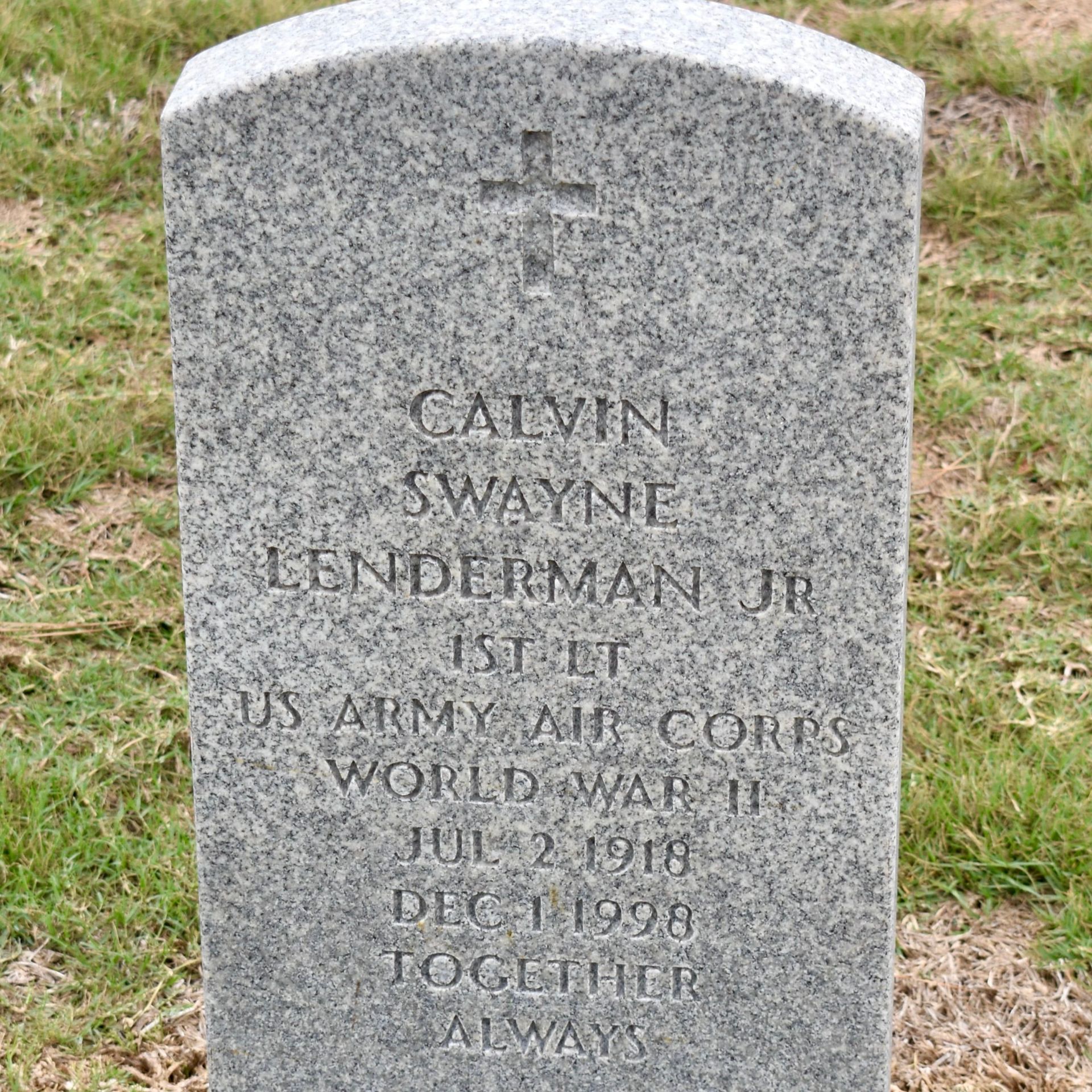 <i class="material-icons" data-template="memories-icon">chat_bubble</i><br/>Calvin Swayne Lenderman, Jr., Army, 1ST Lieutenant<br/>Born 7/2/1918<br/>Passed on 12/1/1998<br/>Posted by: Carol Lenderman Frederick<br/><div class='remember-wall-long-description'>Thanks, Dad, for your service. You are missed every day.</div><a class='btn btn-primary btn-sm mt-2 remember-wall-toggle-long-description' onclick='initRememberWallToggleLongDescriptionBtn(this)'>Learn more</a>