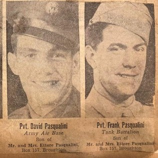 <i class="material-icons" data-template="memories-icon">chat_bubble</i><br/>Frank Pasqualini, Army, CPL<br/>Posted by: Pasqualini Family<br/><div class='remember-wall-long-description'>In memory of the Pasqualini brothers who fought in WWII, and CPL Frank Pasqualini who was KIA 11 July 1944 in Normandy, France and is buried in Richmond National Cemetery along with his comrades.</div><a class='btn btn-primary btn-sm mt-2 remember-wall-toggle-long-description' onclick='initRememberWallToggleLongDescriptionBtn(this)'>Learn more</a>