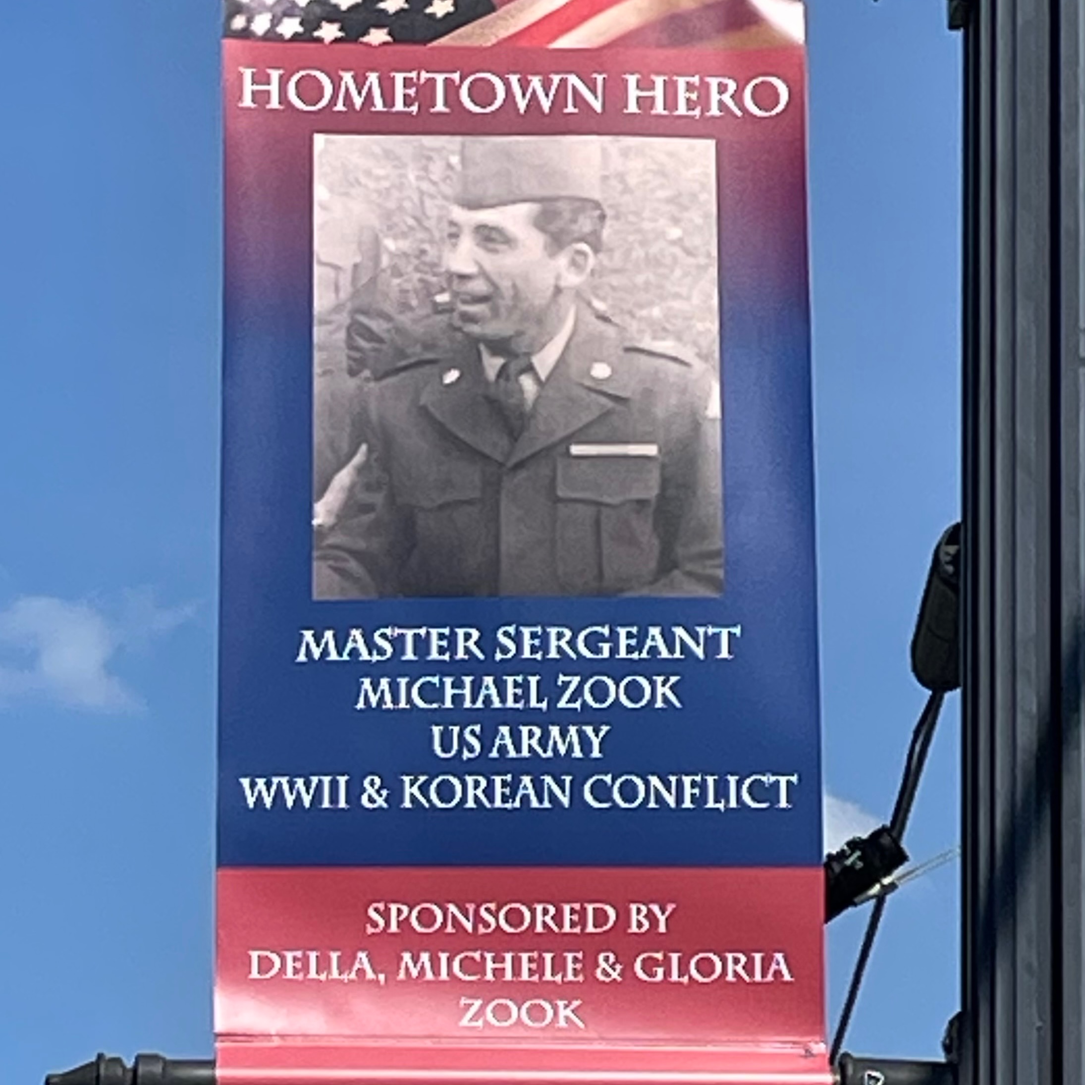 <i class="material-icons" data-template="memories-icon">chat_bubble</i><br/>Michael Zook, Army, Master sergeant <br/>Posted by: Gloria Diodato<br/><div class='remember-wall-long-description'>retired, served in World War II & Korea. He and his wife Mary Thompson Zook were gone too soon and are still missed.</div><a class='btn btn-primary btn-sm mt-2 remember-wall-toggle-long-description' onclick='initRememberWallToggleLongDescriptionBtn(this)'>Learn more</a>