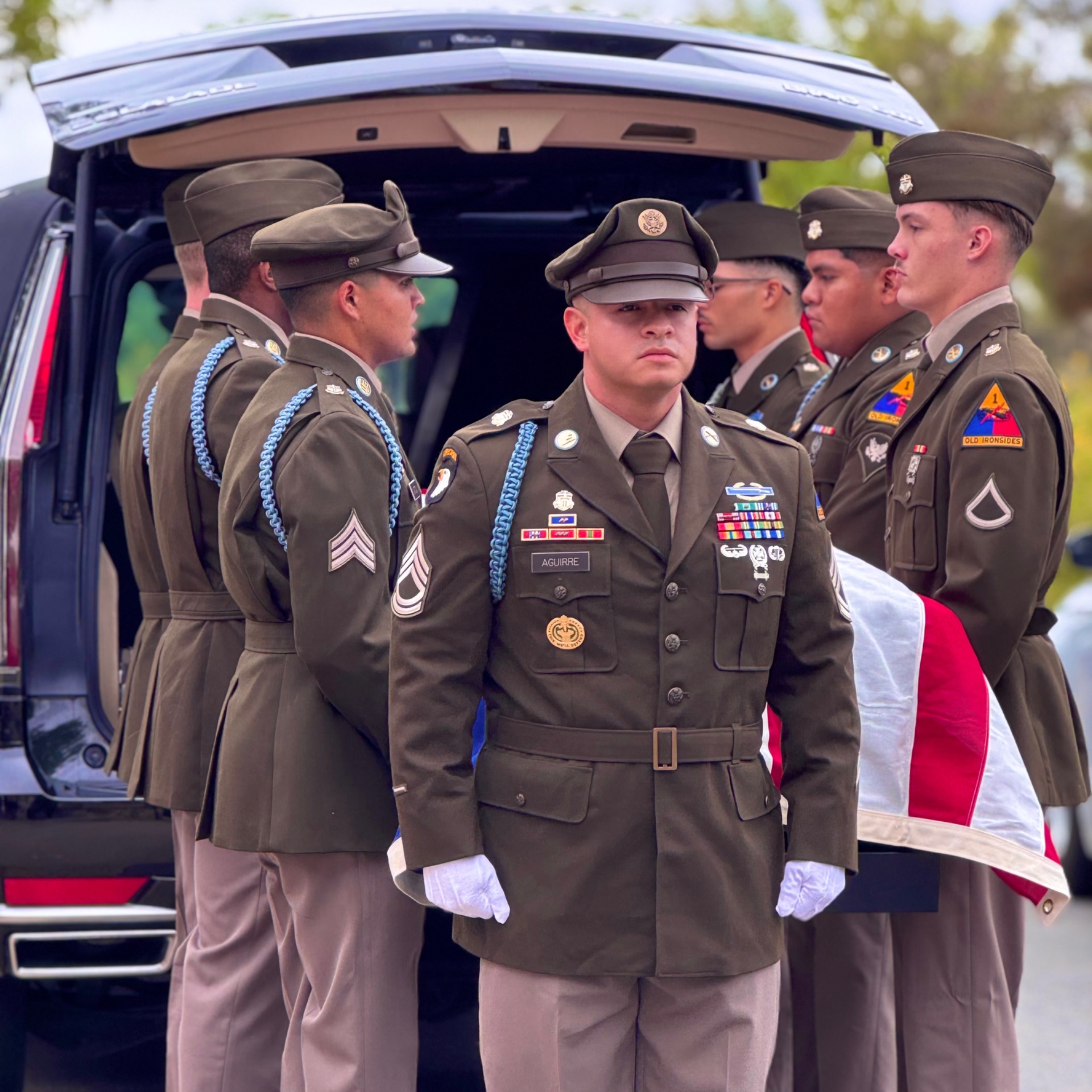 <i class="material-icons" data-template="memories-icon">chat_bubble</i><br/>Posted by: Sara Frederichs<br/><div class='remember-wall-long-description'>2nd Brigade, 1st Armored Division recently had the privilege to serve as the Funeral Honors for Fort Bliss and the surrounding communities, providing honors for veterans, retirees and their families. The Fort Bliss National Cemetery staff provided the upmost support and professionalism to our funeral teams and the families.</div><a class='btn btn-primary btn-sm mt-2 remember-wall-toggle-long-description' onclick='initRememberWallToggleLongDescriptionBtn(this)'>Learn more</a>