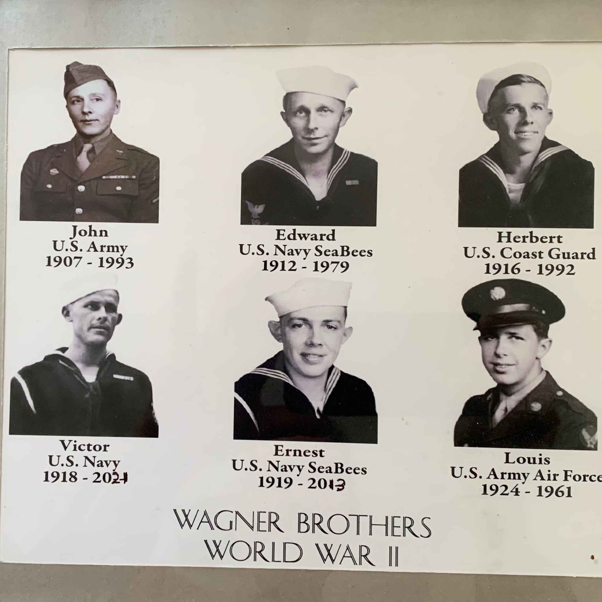 <i class="material-icons" data-template="memories-icon">chat_bubble</i><br/>Posted by: James Wagner<br/><div class='remember-wall-long-description'>Thanks to all Veterans, including my Dad Ernest.Love you Dad.</div><a class='btn btn-primary btn-sm mt-2 remember-wall-toggle-long-description' onclick='initRememberWallToggleLongDescriptionBtn(this)'>Learn more</a>