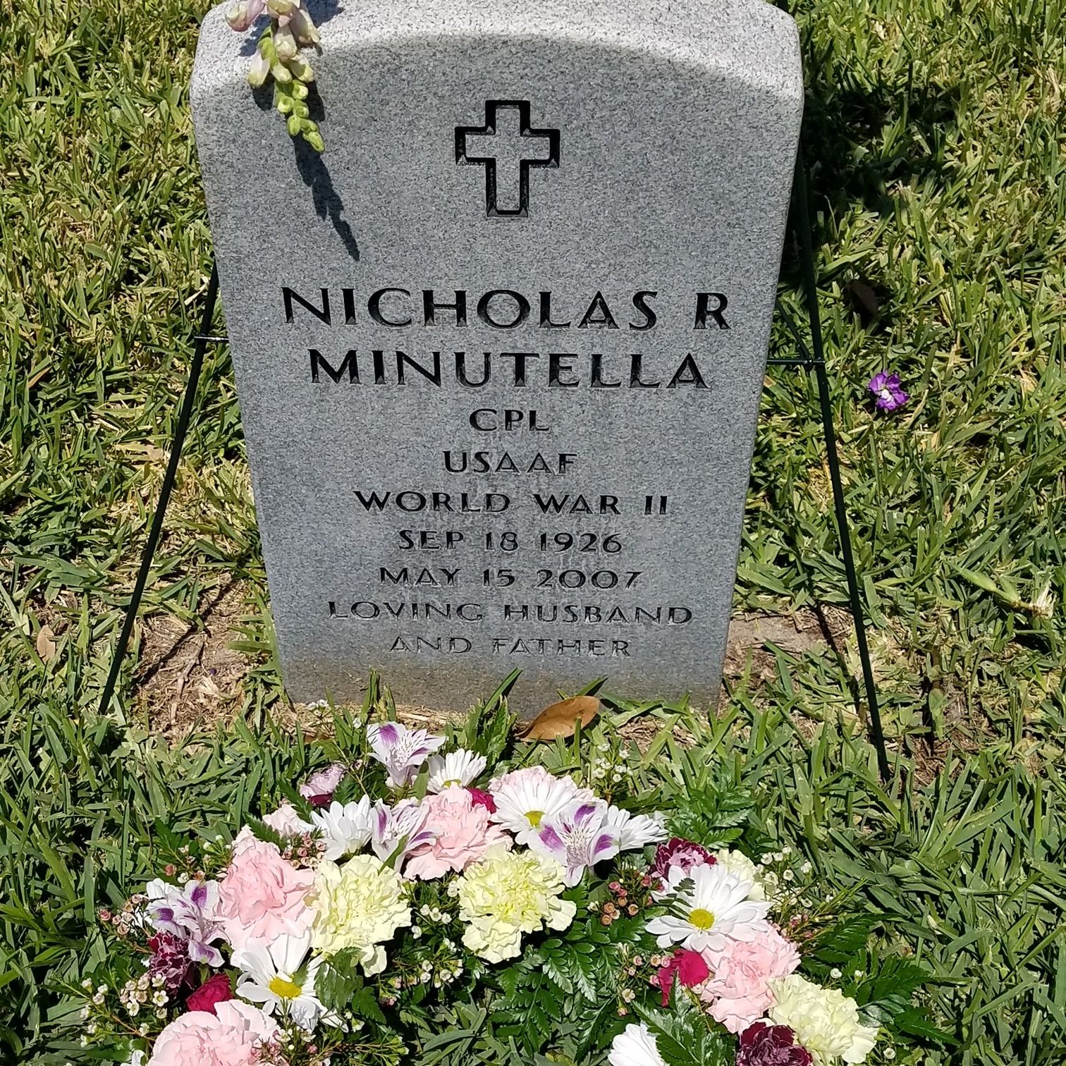 <i class="material-icons" data-template="memories-icon">chat_bubble</i><br/>Nicholas R Minutella, Corporal<br/>Posted by: Minutella Family<br/><div class='remember-wall-long-description'>Always thinking of you and Mom!Love,Minutella Family</div><a class='btn btn-primary btn-sm mt-2 remember-wall-toggle-long-description' onclick='initRememberWallToggleLongDescriptionBtn(this)'>Learn more</a>