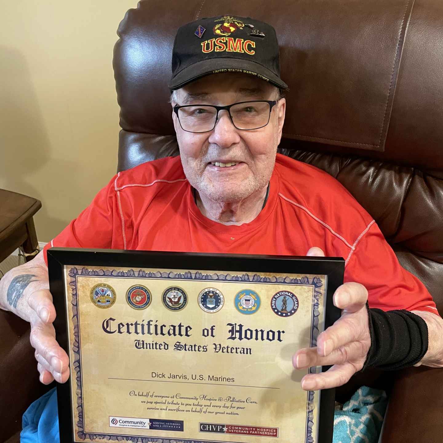 <i class="material-icons" data-template="memories-icon">chat_bubble</i><br/>Richard A Jarvis, Marine Corps, SGT<br/>Born 8/10/1932<br/>Passed on 4/10/2024<br/>Posted by: Jarvis Family<br/><div class='remember-wall-long-description'>Poppy - Our hearts are so full of your love, but so empty without you with us. This first Christmas without you will be the hardest, but we find peace in knowing that you and Grams are finally together, where you belong. Thank you for giving us such a beautiful life and teaching us to always stick together.xoxoxo</div><a class='btn btn-primary btn-sm mt-2 remember-wall-toggle-long-description' onclick='initRememberWallToggleLongDescriptionBtn(this)'>Learn more</a>