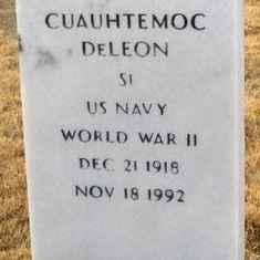 <i class="material-icons" data-template="memories-icon">chat_bubble</i><br/>Cuauhtemoc DeLeon, Navy, <br/>Born 12/21/1918<br/>Passed on 11/18/1992<br/>Posted by: Lizcano Family<br/><div class='remember-wall-long-description'>In remembrance of our beloved grandpa and the sacrifices he made for our freedom.</div><a class='btn btn-primary btn-sm mt-2 remember-wall-toggle-long-description' onclick='initRememberWallToggleLongDescriptionBtn(this)'>Learn more</a>