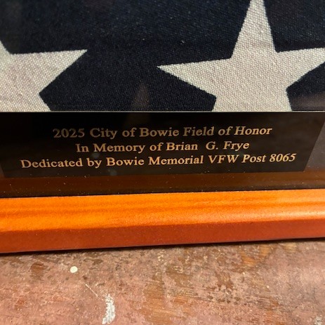 <i class="material-icons" data-template="memories-icon">chat_bubble</i><br/>Brian G. Frye, Army, <br/>Posted by: Paula Shal<br/><div class='remember-wall-long-description'>There isn't a day goes by that I don't think of you. Thank you for your service to our country and our veterans. Bowie VFW Post 8065 dedicated a flag in your memory at the Field of Honor on Veteran's Day this year. I am so proud to call you my brother.</div><a class='btn btn-primary btn-sm mt-2 remember-wall-toggle-long-description' onclick='initRememberWallToggleLongDescriptionBtn(this)'>Learn more</a>