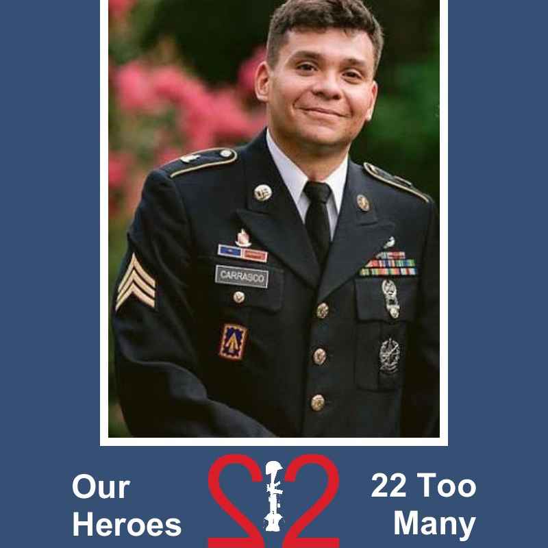 <i class="material-icons" data-template="memories-icon">chat_bubble</i><br/>Maiquel Bryan Carrasco, Army, SSG<br/>Posted by: Suzanne Pierce-Coggins USN<br/><div class='remember-wall-long-description'>In Memory of SSG Maiquel Bryan
Carrasco, US Army, November 3, 1994 – January 1, 2022 

#22TooMany#OurHeroesare#NeverForgotten</div><a class='btn btn-primary btn-sm mt-2 remember-wall-toggle-long-description' onclick='initRememberWallToggleLongDescriptionBtn(this)'>Learn more</a>