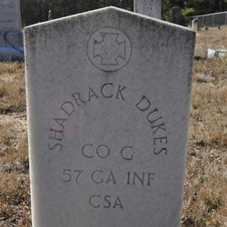 <i class="material-icons" data-template="memories-icon">chat_bubble</i><br/>Shadrack Dukes, <br/><div class='remember-wall-long-description'>Shadrack "Shade" Dukes - Co. G, 57th GA Infantry - Confederate States of America - January 10, 1826 - January 13, 1899 - Pleasant Springs United Methodist Church Cemetery, Washington County, GA</div><a class='btn btn-primary btn-sm mt-2 remember-wall-toggle-long-description' onclick='initRememberWallToggleLongDescriptionBtn(this)'>Learn more</a>